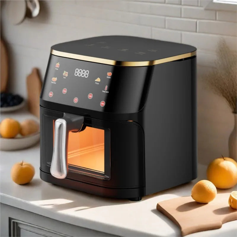 Air Fryer Visual 10L Stainless Steel Deep Frying Pan Smart Touch Screen Electric Oven Air Fryer Cooker 오븐 에어프라이어