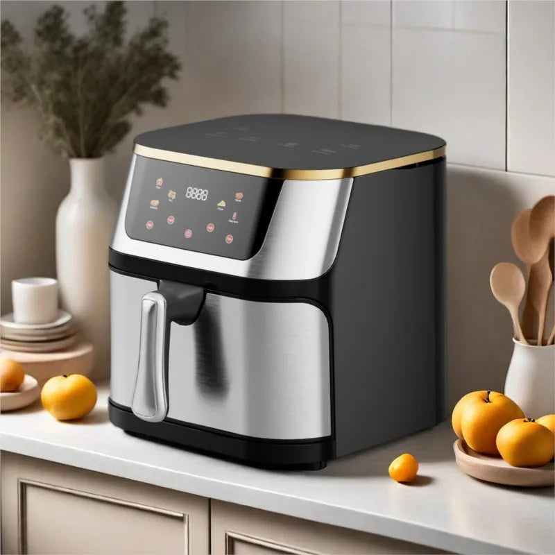 Air Fryer Visual 10L Stainless Steel Deep Frying Pan Smart Touch Screen Electric Oven Air Fryer Cooker 오븐 에어프라이어