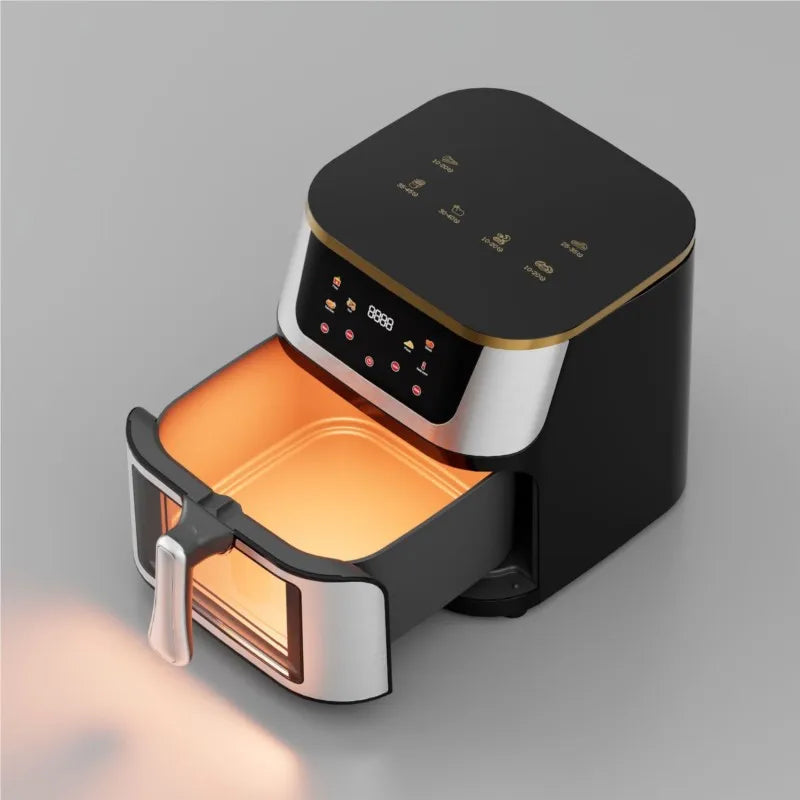 Air Fryer Visual 10L Stainless Steel Deep Frying Pan Smart Touch Screen Electric Oven Air Fryer Cooker 오븐 에어프라이어