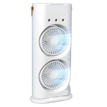 2 In 1 Dual Fan Three Hole Spray Humidification Fan Summer Office Home Air Cooling Fan With 7 Colorful Night Lights Humidifier